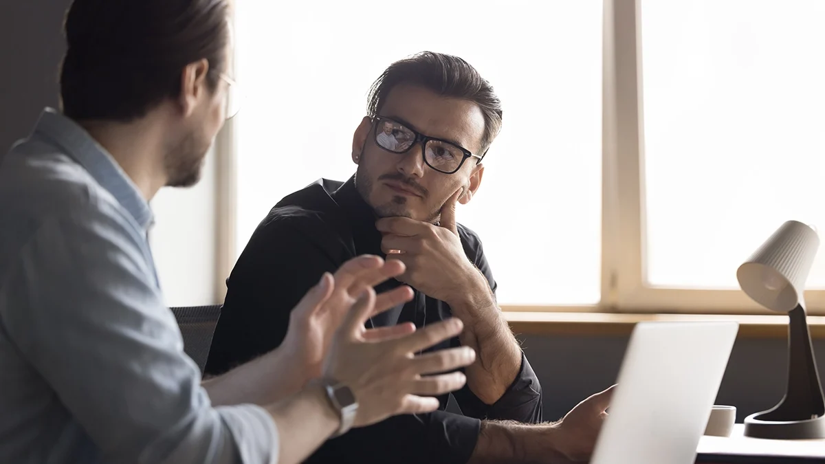 Nonprofit consultant listening to client
