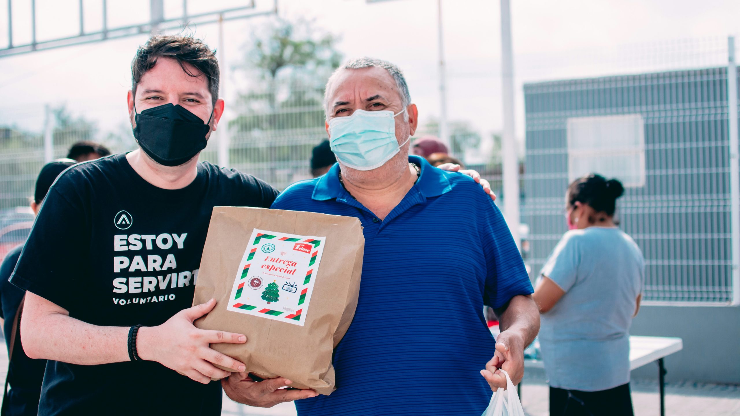 Happy donor receiving a holiday gift