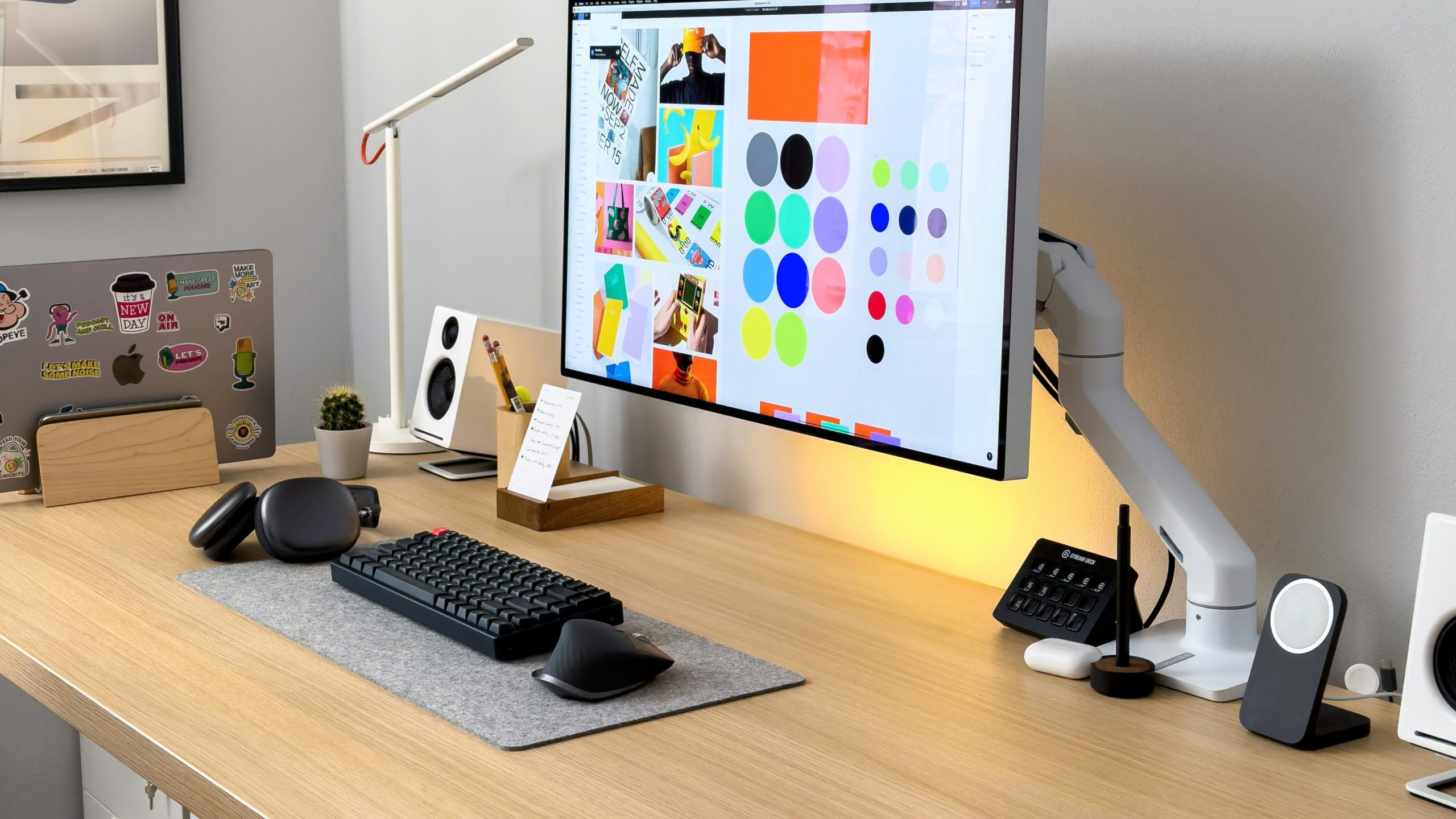 Desktop with design for end of year campaign